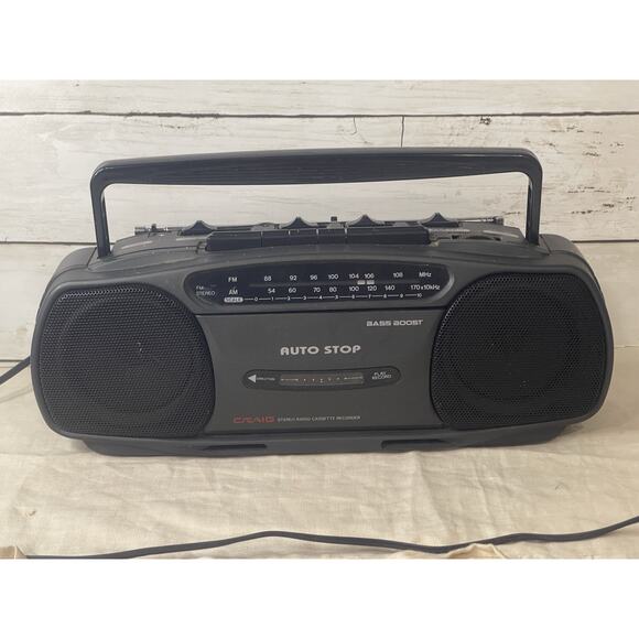 Craig JS8222 AM/FM Stereo Radio Cassette Recorder Boombox RARE | Tested & Works! - Picture 6 of 7
